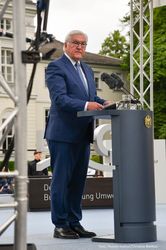 Der Bundespräsident Frank-Walter Steinmeier bei seiner Eröffnungsrede zur Woche der Umwelt 2024.